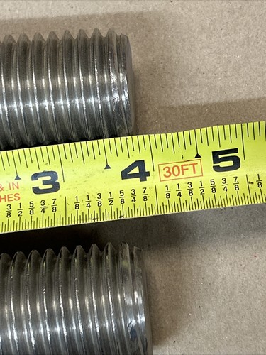 LOT OF TWO LARGE HEX BOLTS 1-1/2”-6 (NC) X 3-7/8” Long under head 304 Stainless - Picture 9 of 19