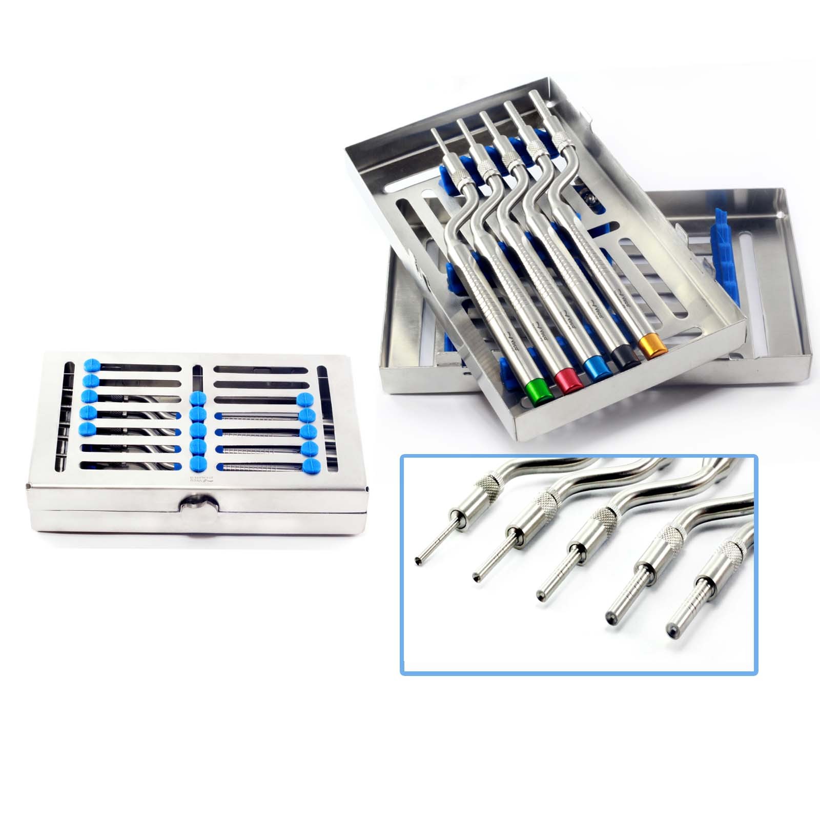Implants Sinus Osteotomes Offset Concave Tip Bone Spreaders Sterilization Tray