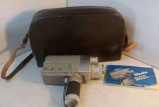 Vintage Minolta Auto Zoom-8 8mm Camera w/Leather Case Manual PARTS or REPAIR