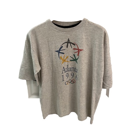 T-shirt Vintage Hanes Jeux Olympiques 1996 – Équitation – Gris Taille M – Homme/Femme