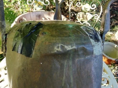 Large Antique Brass Log Kindling Coal Bucket Lion Masks Paw Feet Wooden Handle - Picture 12 of 14