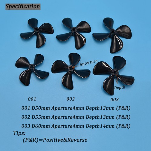 1 PC RC Bait Fishing Boat 4 Blades Propeller Four Blades Paddle 4mm Shaft P1428 - Picture 4 of 9