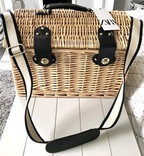 Zara Wicker Picnic Box Style Bag & Top Handle Sand Brown BNWT RRP£89.99 LAST ONE