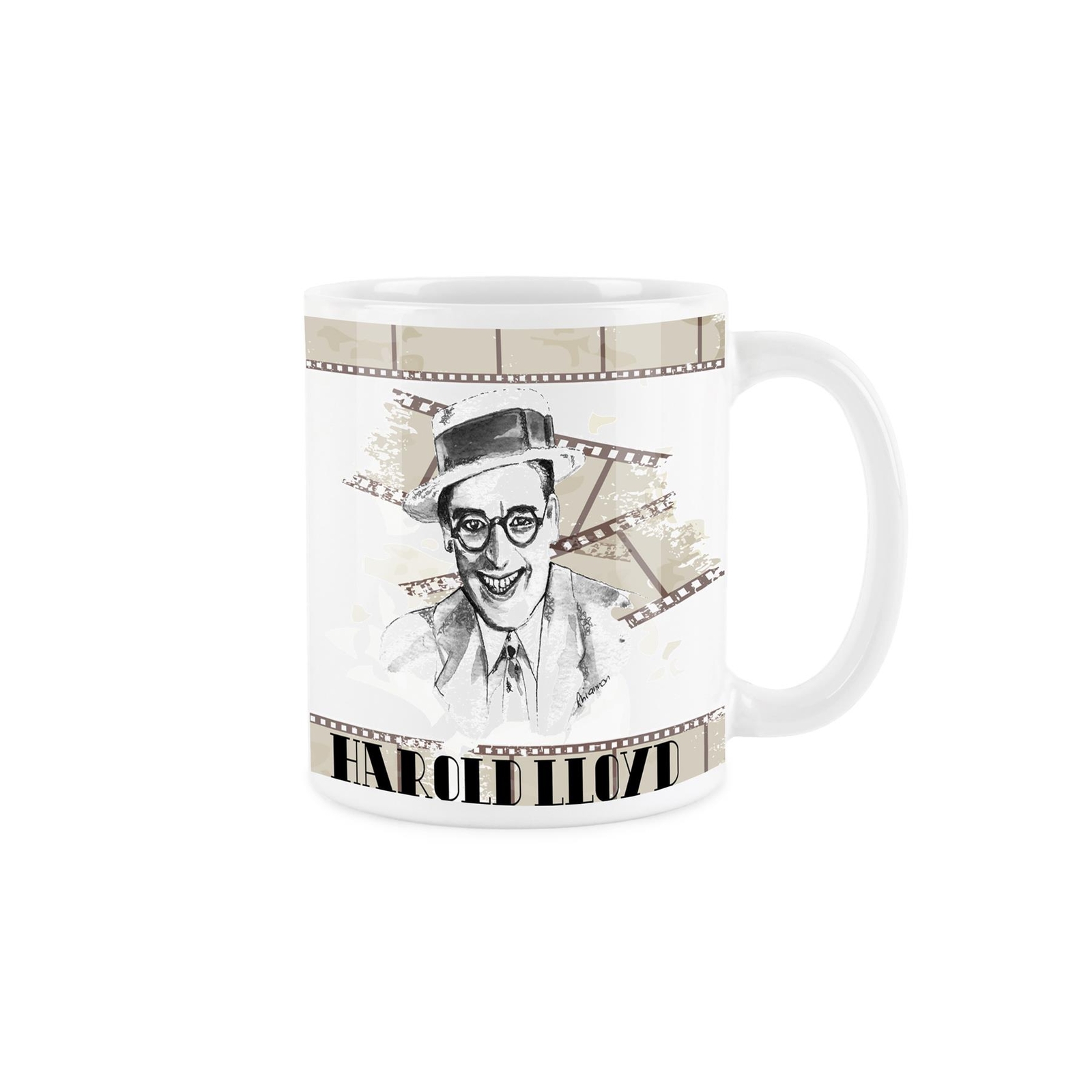Harold Lloyd Mug - Film Reel Tea/Coffee Vintage Memorabilia Ceramic Gift Cup