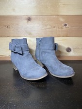 Children s Place Suede Ankle Grey Zip-up Boots w/Slip Knot Bow Accent Size 5