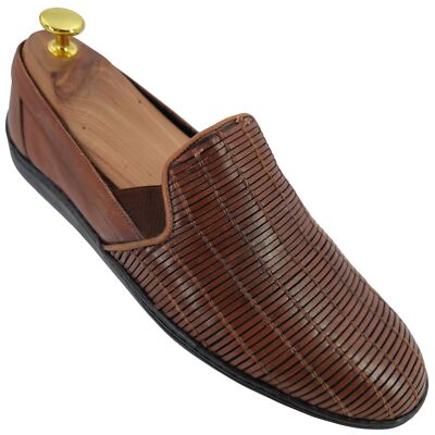 Bragano Shoes Mens 10 Brown Leather Penny Loafers Slip On Dress Italy Comfort BRAGANO BY COLE HAAN #C00270 BROWN LEATHER WOVEN TASSEL  main image 2