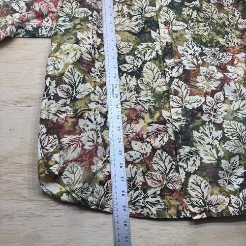 Camicia hawaiana dritta uomo media autunno foglie manica corta con bottoni - Foto 7 di 19