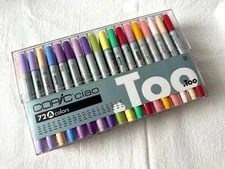 Copic Ciao 72 A Set – Very Light Use – No Ink Issues – 72 Colors with Clear Case