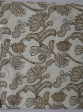 Hand Block 10 Yard White Beige 100 Cotton Fabric NO TARRIF CHARGES 100 KK18