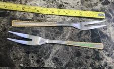 LOT OF 2 EDELSTAHL 18/10 🇩🇪 BERLIN GOLD ACCENTED STAINLESS STRAWBERRY FORKS 🍓