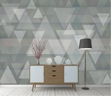 3D Gray Triangle B8200 Wallpaper Wall Mural Removable Self-adhesive Amy