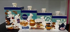 Complete SET☆DANBURY MINT 2000☆ Pillsbury Doughboy Canister Collection W/Lids