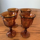 Golden Goblet Imperial Glass Amber Set Of 4 Vintage