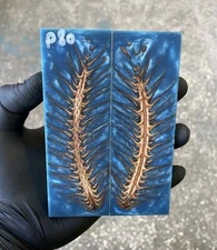 Custom Made Stabilized Pine Cones Resin Pair Scales For Knife Making Handle 2954