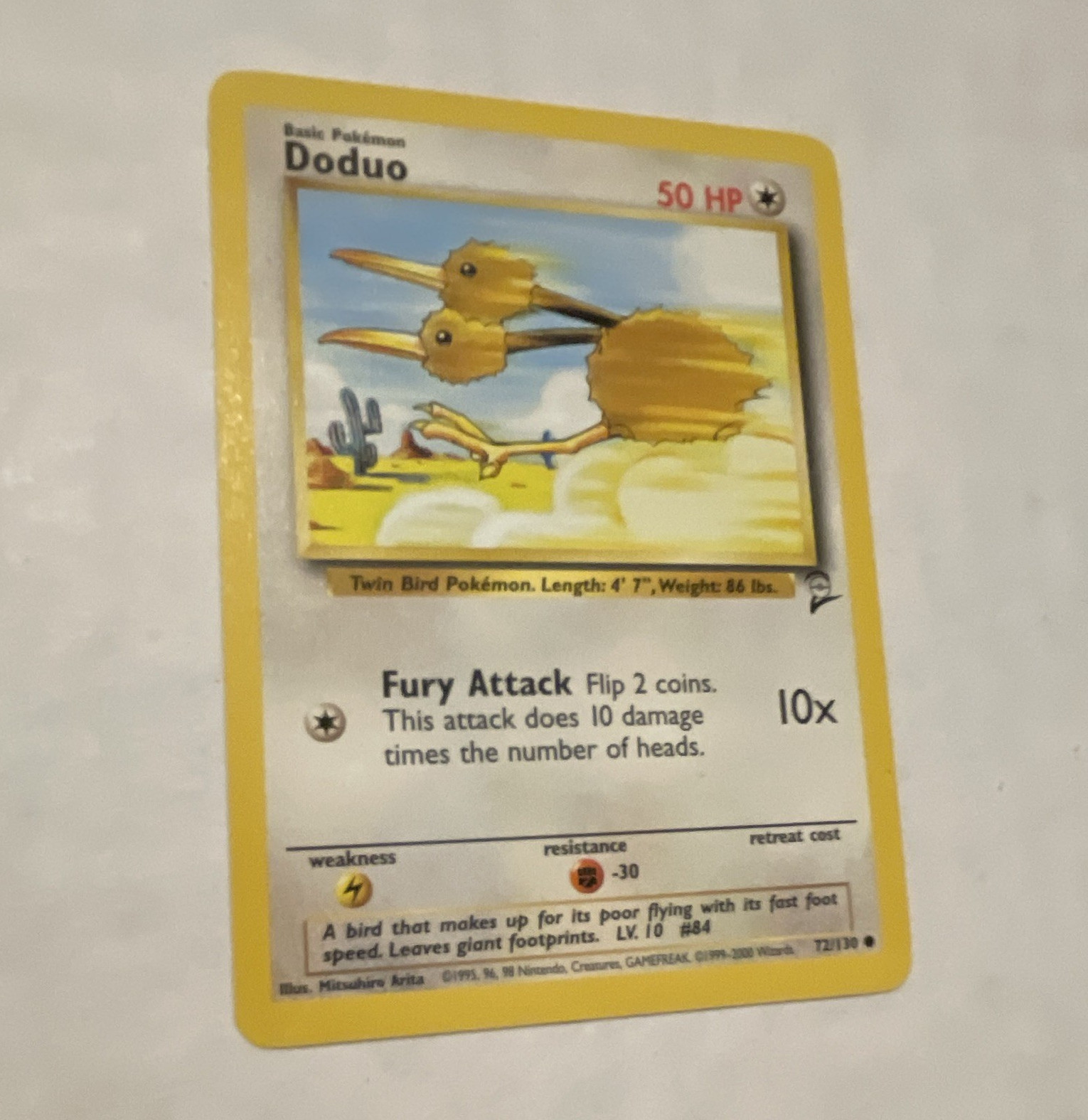 Pokemon Doduo 48/102 Base Set 2 Common Regular English Basic 50HP 1999 Unlimited