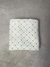 Nuby Polka Dot Receiving Baby Blanket White Blue Brown Green Spot Cotton Flannel