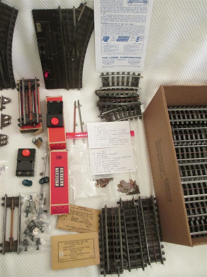 COMPLETE SET LARGE LAYOUT OF VINTAGE SUPER O LIONEL TRACK SWITCHES ACCESSORIES - Image 3 of 4