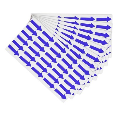 Small Arrow Sticker Label 1.2x0.5'', 450 Pcs Adhesive Color Coding Sign, Blue