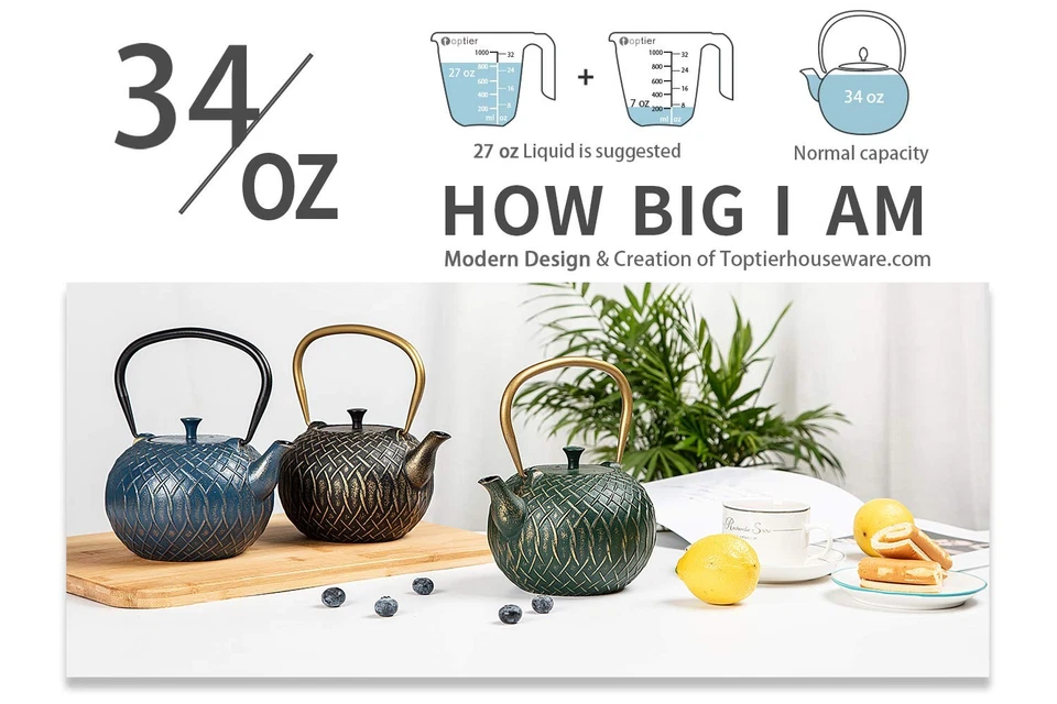 Tetera, tetera japonesa de hierro fundido para estufa, tetera segura para estufa... Foto 4 de 4