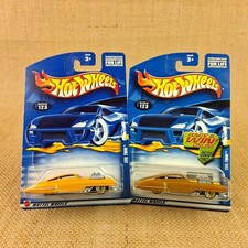 2002 Hot Wheels #123 Evil Twin Mainline Metalflake Gold & Yellow Lot of 2