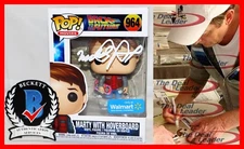 Michael J Fox Signed Marty Hoverboard Back To The Future 964 Funko POP Beckett