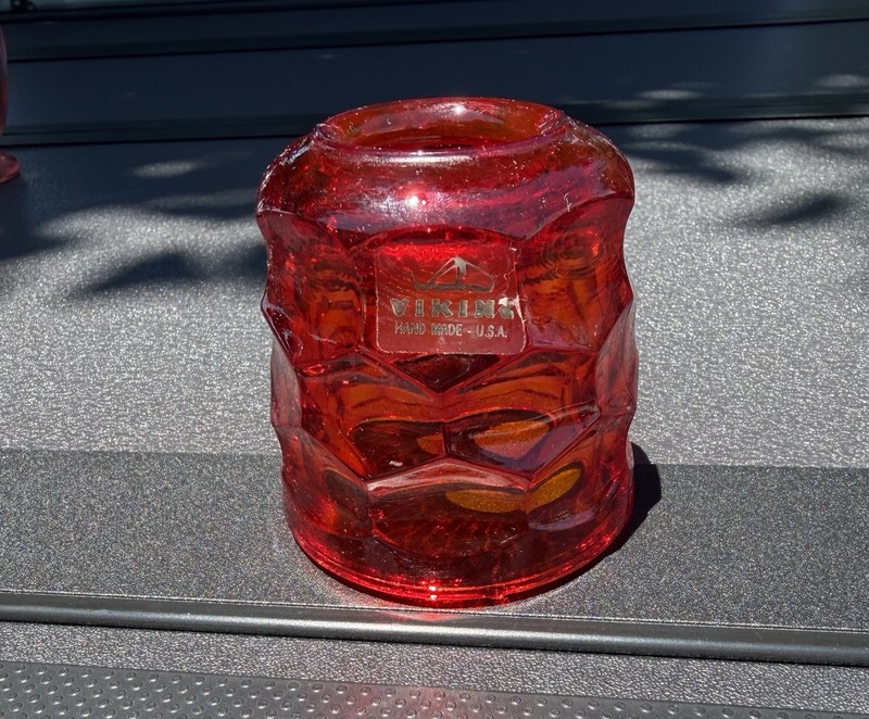 VIKING RUBY HONEYCOMB TOP TO FAIRY LAMP WITH VIKING STICKER #2