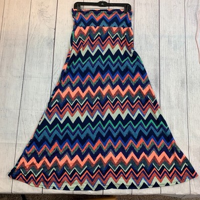 Diosa Skirt sz L Chevron Colorful Pull on Maxi Long Length 42'' Lightweight