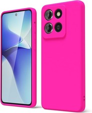 for Motorola Moto G Stylus 2025 Case Silicone Slim Grip Soft Rubber Neon Pink