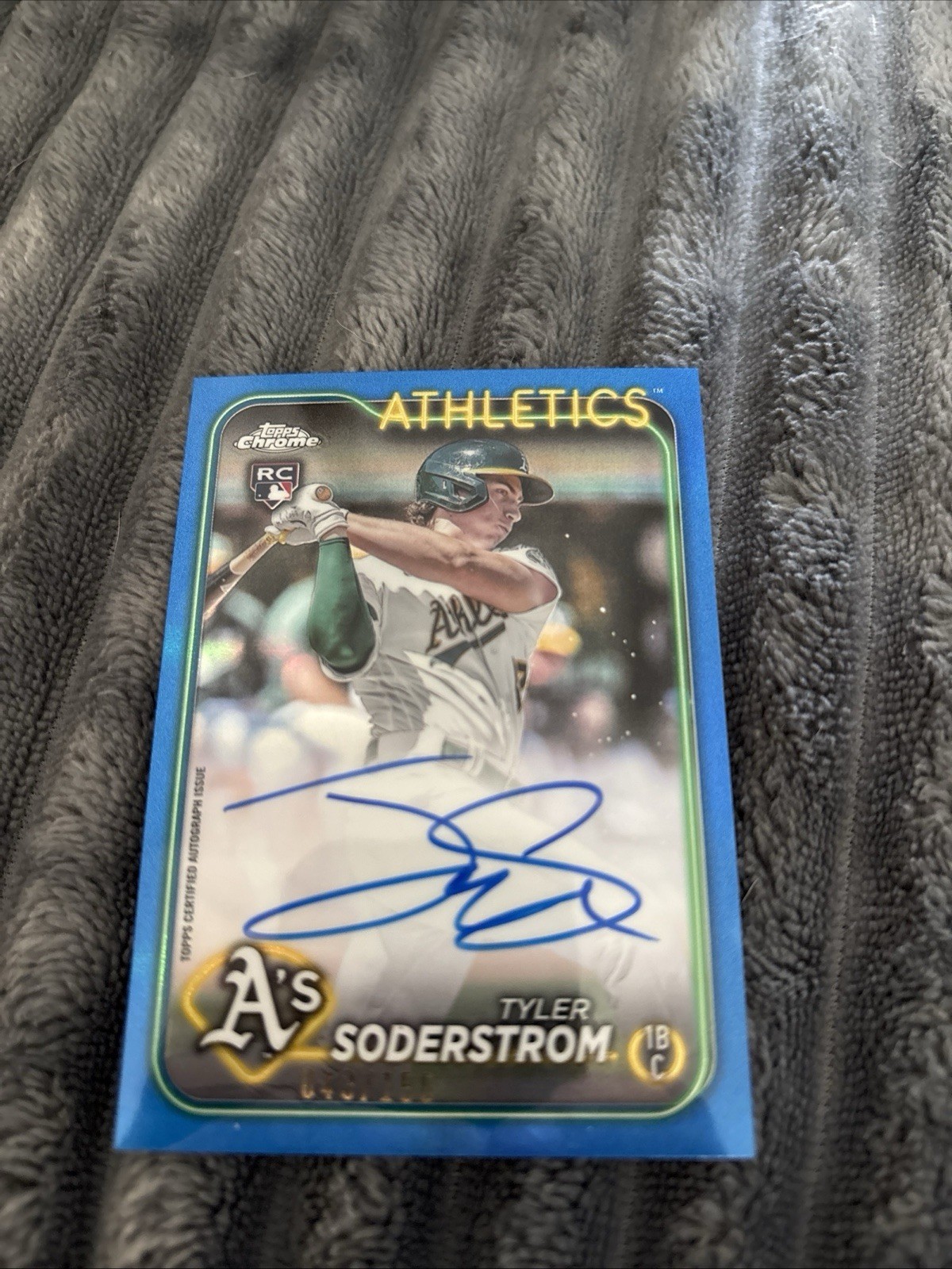 2024 Topps Chrome Update Tyler Soderstrom RC Auto Blue RayWave /150   Athletics