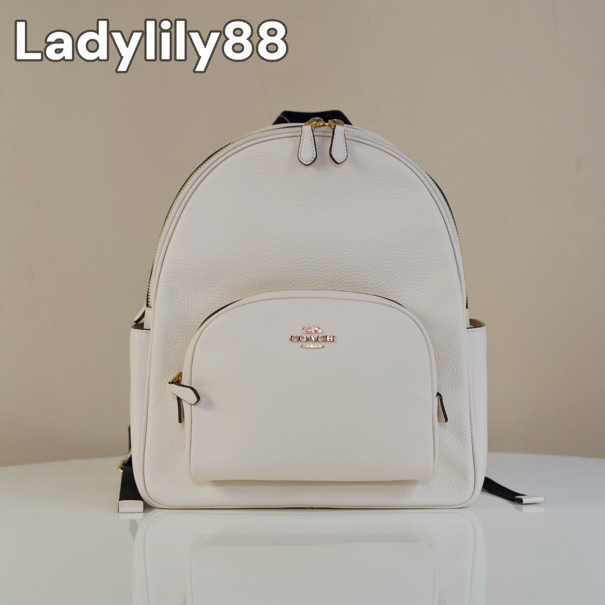 Ashwood Women\'s White Pebble Leather Backpack with Subtle Metallic Accent Quiet luxury has a new name in the shop: @ezraarthur. This  main image 2