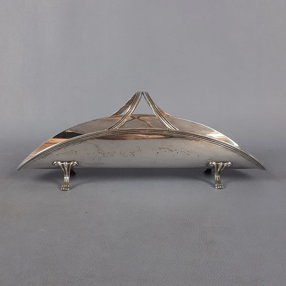 Porta Grissini Argento 800 Punzonato Design Moderno Stile Vassoio Vintage 1970 - Immagine 4 di 4