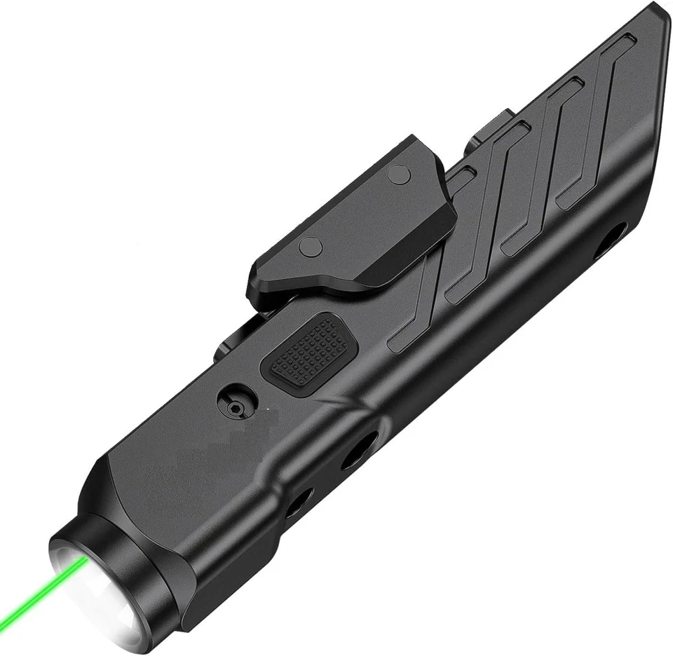 Rifle táctico de 1700 lúmenes claro y láser verde, recarga magnética, Picatinny Foto 2 de 4