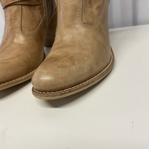 Nero Giardini Tan Distressed Leather Studded Cutout Western Boots Women’s EU 38 - Picture 7 of 21