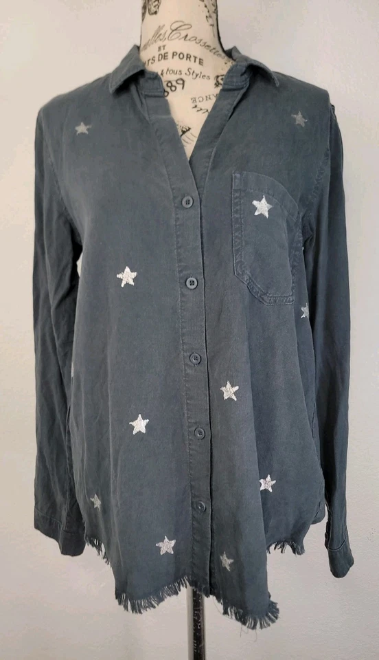 Cloth & Stone Star Button Down Shirt Size XS Relax Beachy Bohemian - Image 2 of 4