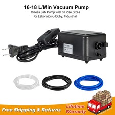 Lab Vacuum Pump 18 L/Min 110V with Switch, Vacuum Filtration Pump w/ 3 Hose Size