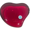 Vintage Tiffany & Co. Heart Paperweight Glass Deep Red Elsa Peretti Signed 4”