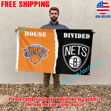 New York Knicks vs Brooklyn Nets House Divided Flag 3x5 ft Rivalry Banner