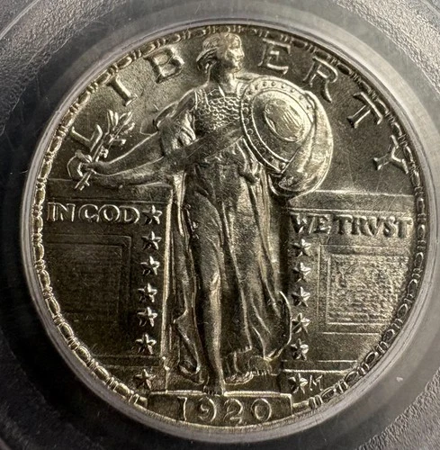 1920 Standing Liberty Quarter PCGS AU-58FH - Old Series Holder