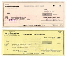 1973 Rob Reiner and 1962 Carl Reiner Autographed Signed Personal Checks