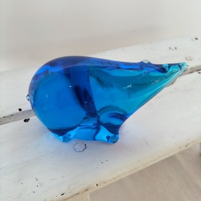Polar Bear Eisbär Glaskunst Glas Art blau ca 12 cm breit