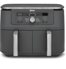 Ninja MAX Dual Zone Digital Air Fryer, 2 Drawers, 9.5L,Gun Metal Grey DZ400UK