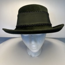 Fedora Wool Hat Austria VTG Handmade Vienna Modell AUS Wien C328003 Green