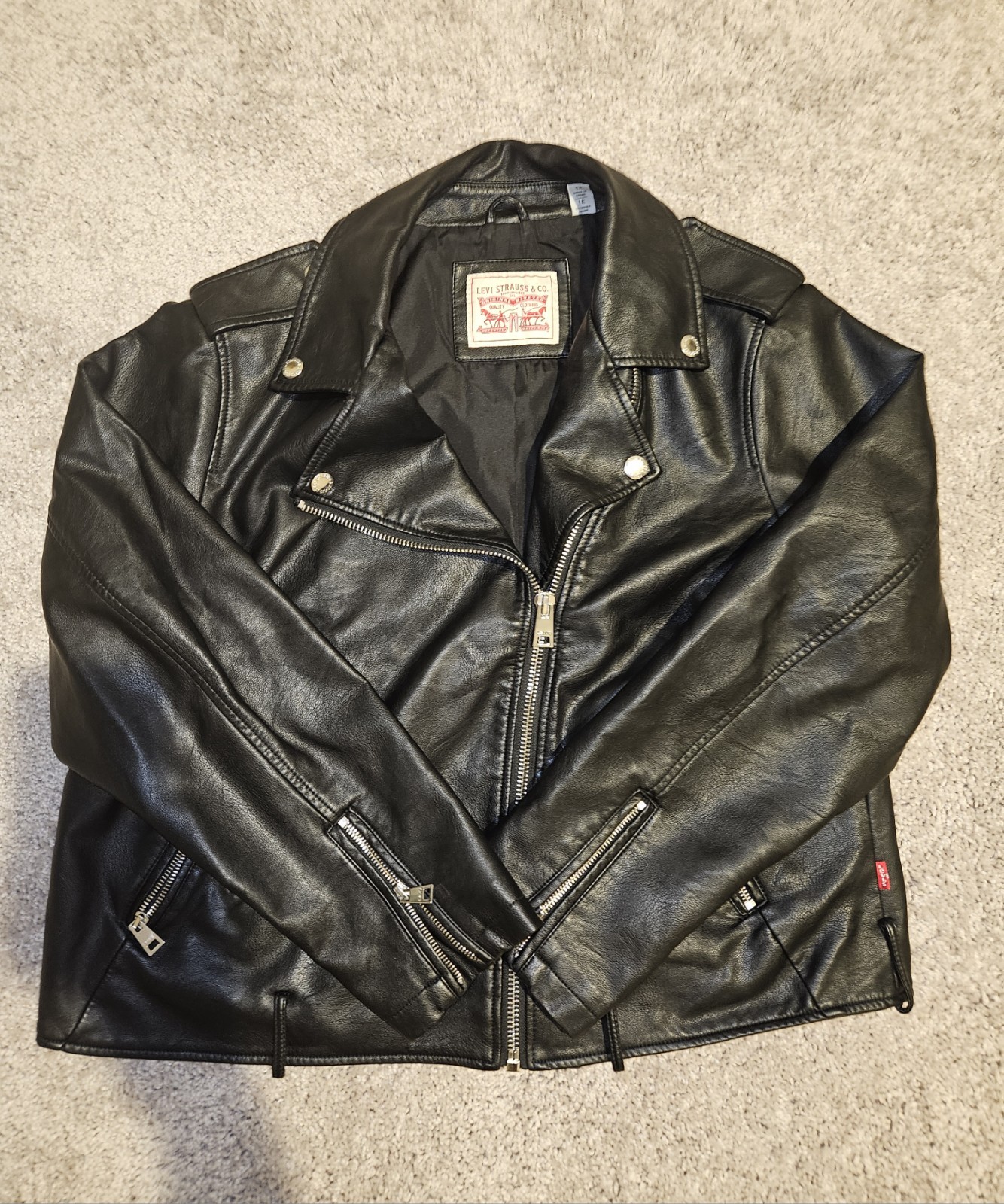 Levi’s Women’s Faux Leather Moto Jacket – Black – Size 1X