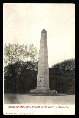 5) ~ ~       "REVOLUTION MONUMENT, OPPSITE COURT HOUSE, AUGUSTA, GA."
