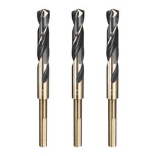 Image of 3pcs Reduced Shank Drill Bit 17/32" Dia M2 HSS Black & Gold Oxide