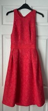 Womens Whistles Coral Bonded Lace Occasion Dress fit & flare cut out Size 10