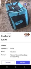 Pet Gear Soft-Sided Fabric Dog Carrier Blue Travel Crate Portable Pet Travel Bag