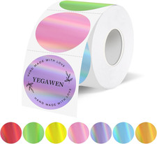 1.5 Inch Holographic Thermal Labels Stickers, round Direct Thermal Stickers Labe