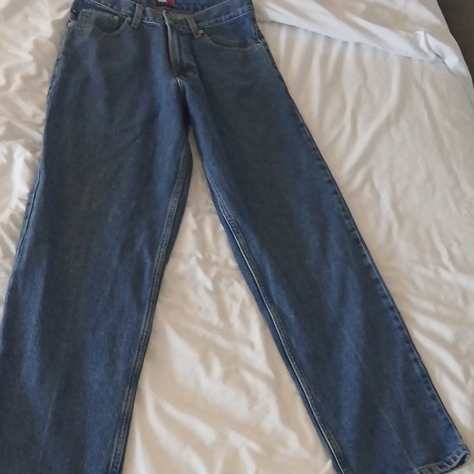 Tommy Jeans Regular Fit Straight Denim Jeans Blue Men's Zip Button 5-Pocket