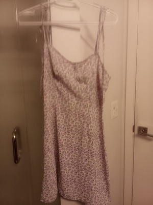 Shien White Strap Purple Flower Dress Women's Size Medium M